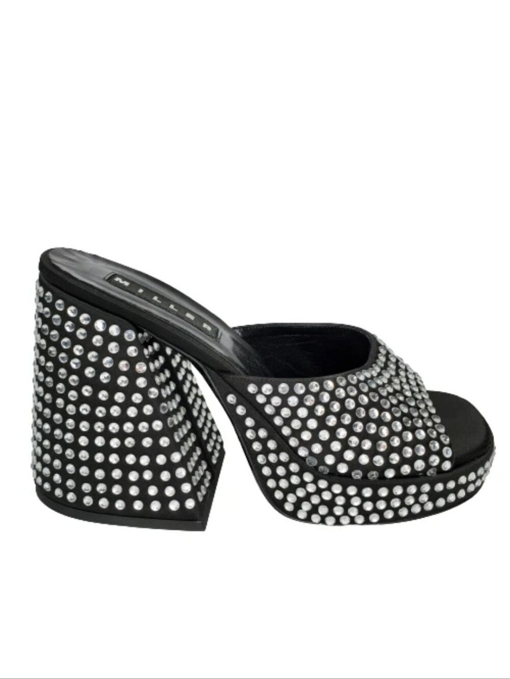 Simon Miller Black Crystal Embellished Slice Heeled Platform Sandals